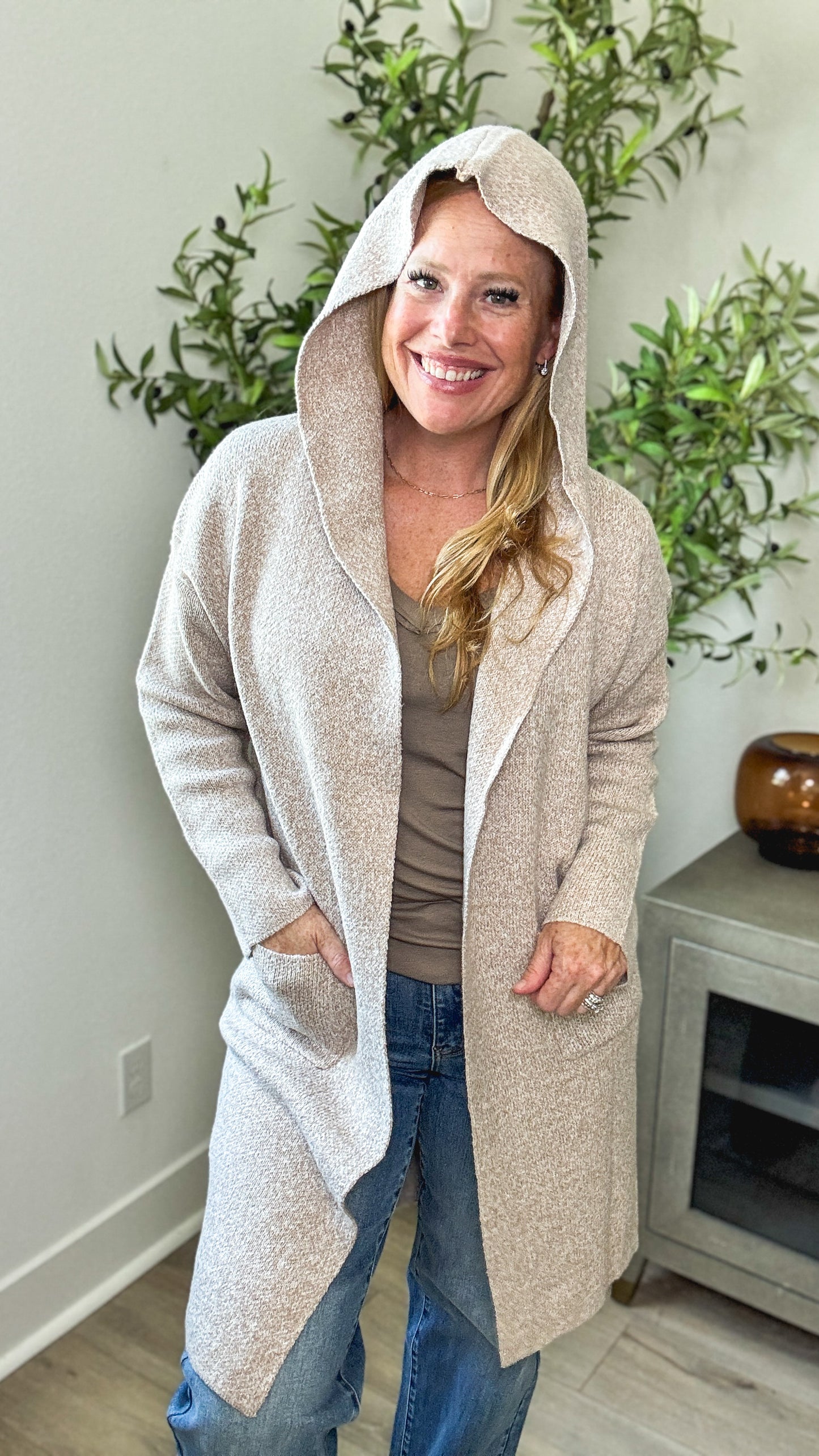 Autumn Mornings Hooded Knit Cardigan