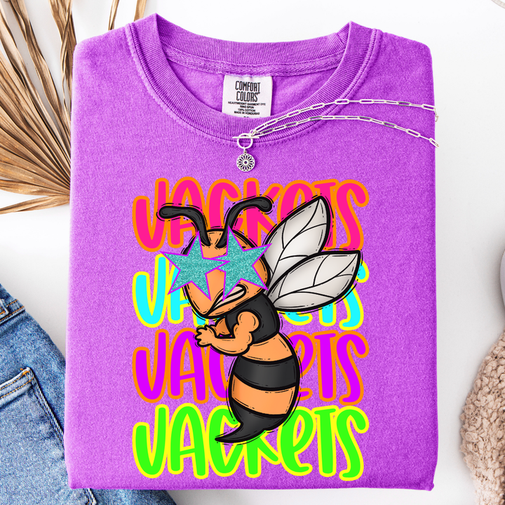 Neon Retro Repeat Mascot Tee Graphic Tee