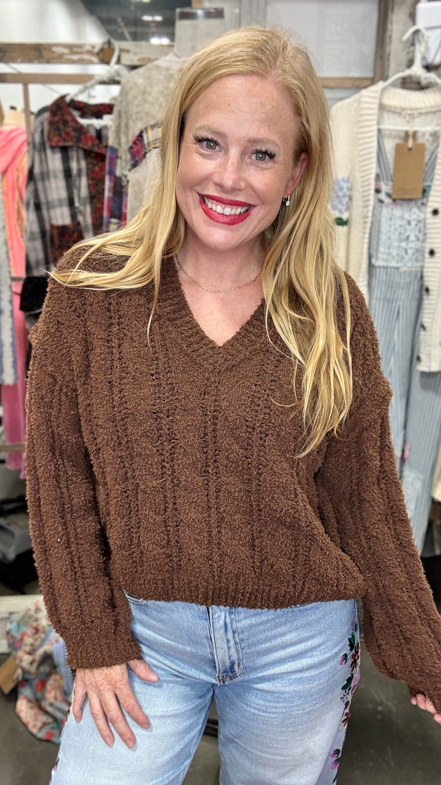Cable Knit Chenille Sweater by POL