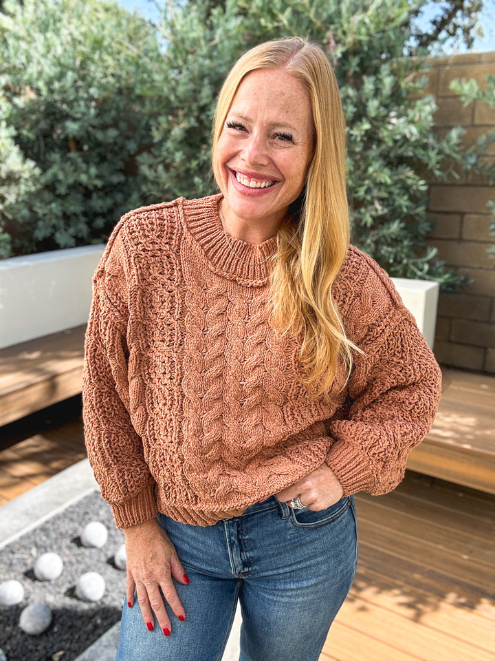 DOORBUSTER: Burnt Topaz Chenille Sweater by POL
