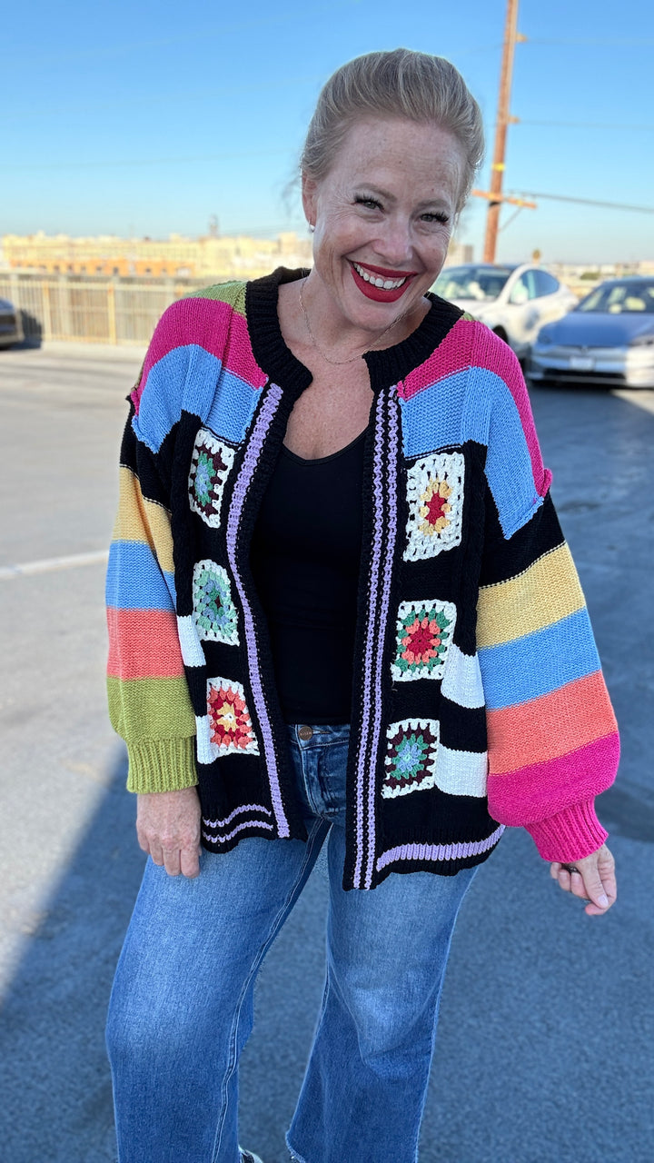 Granny Square Chenille Cardi by POL