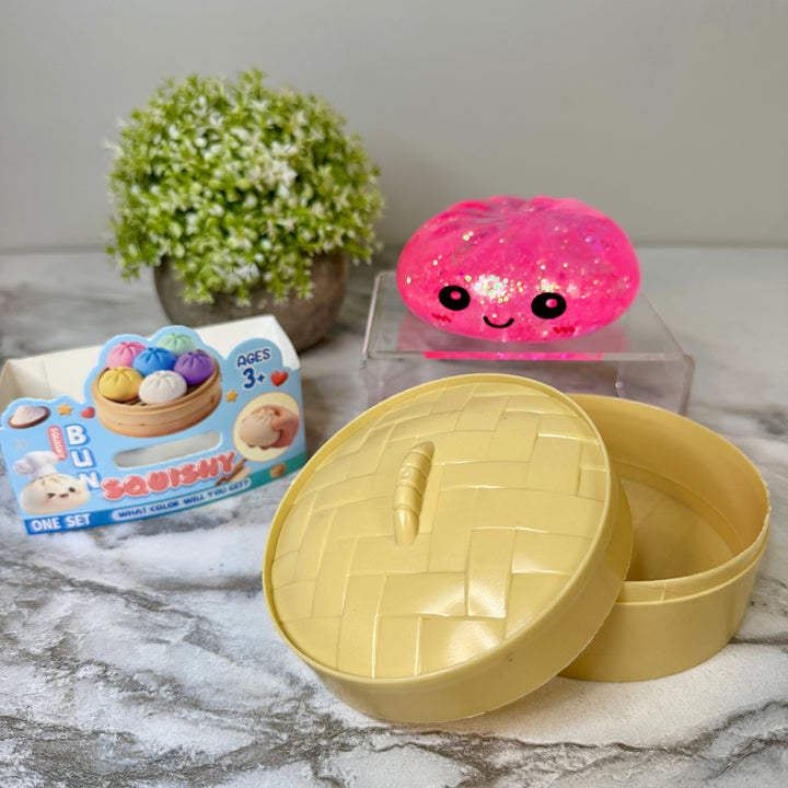 Squishy Toy - Viral Dumpling, Slow Rise Glitter - Pink