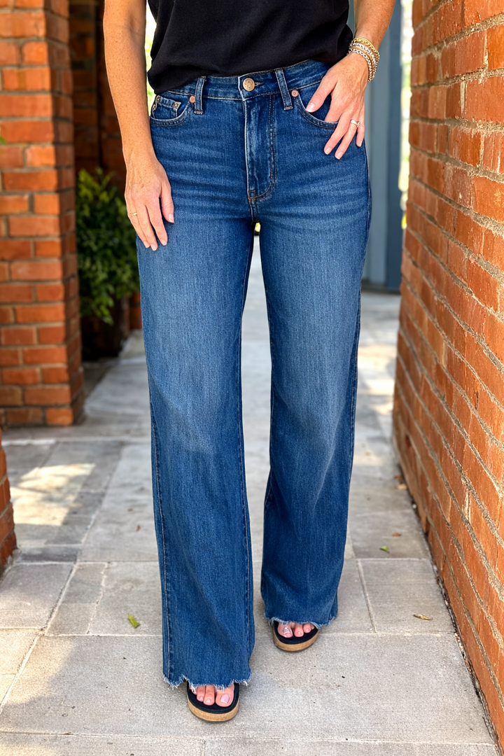Bitten Tummy Control Wide Leg Jean by Judy Blue