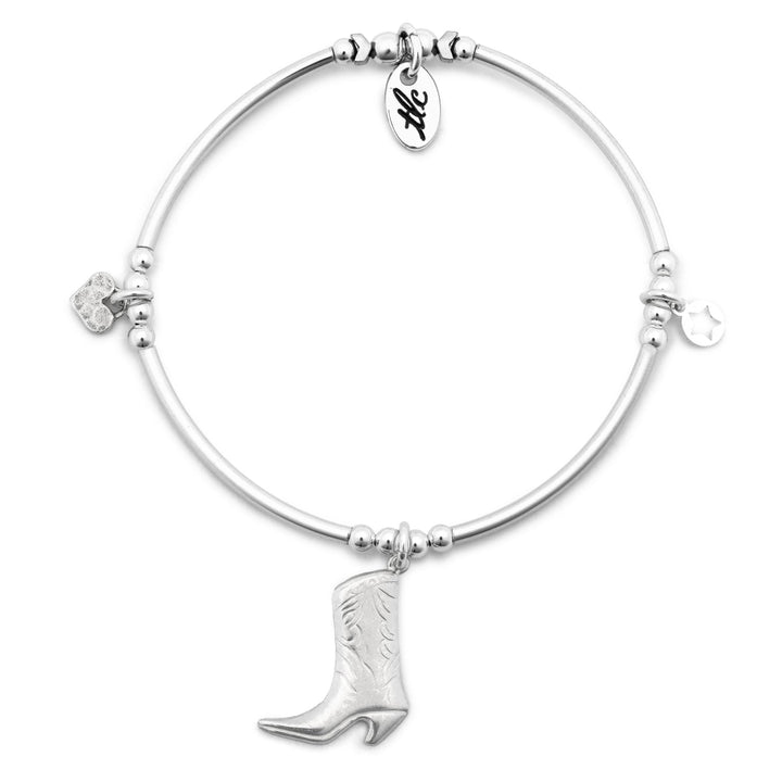Cowgirl Glam - Sterling Silver Charmed Stretch Bangle