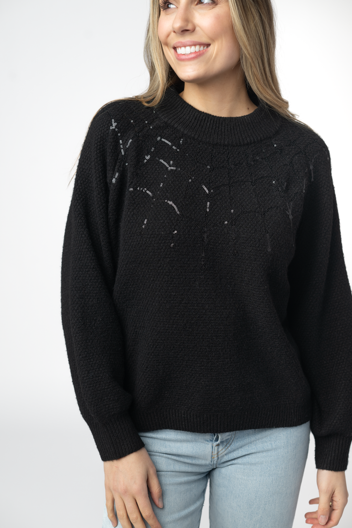 Sequin Webs Sweater