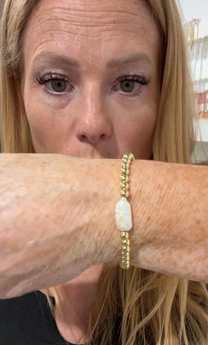 Fresh Water Pearl Stretch Bracelet | Waterproof