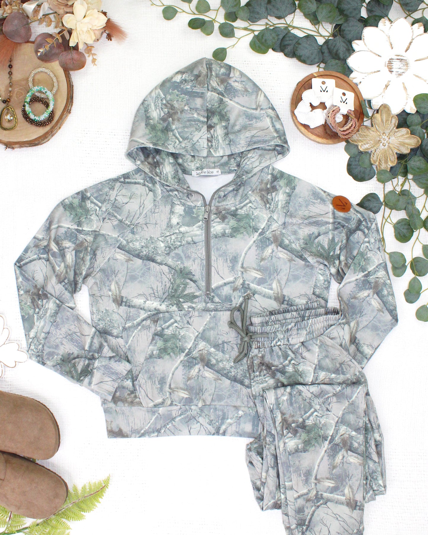 Shorter Halfzip Hoodie - Camo
