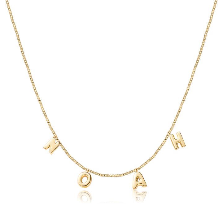 Custom Bristol Bubble Letter Name Necklace (Water Resistant)
