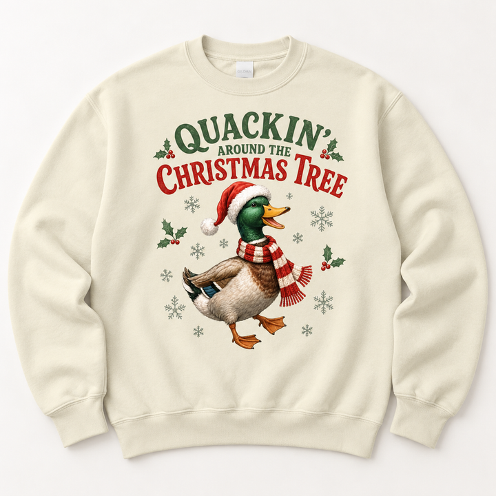 Quackin' Around the Christmas Tree Crewneck