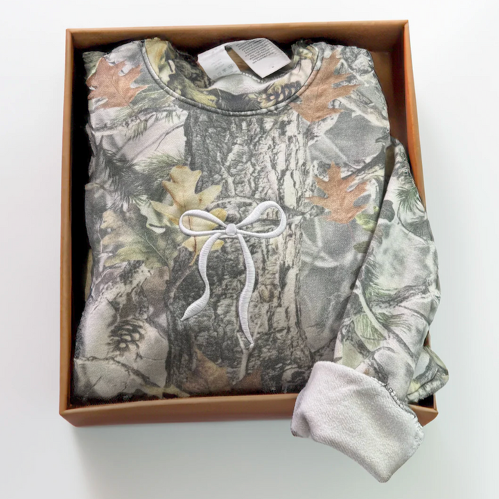 Luxe Camo Embroidered Crewneck