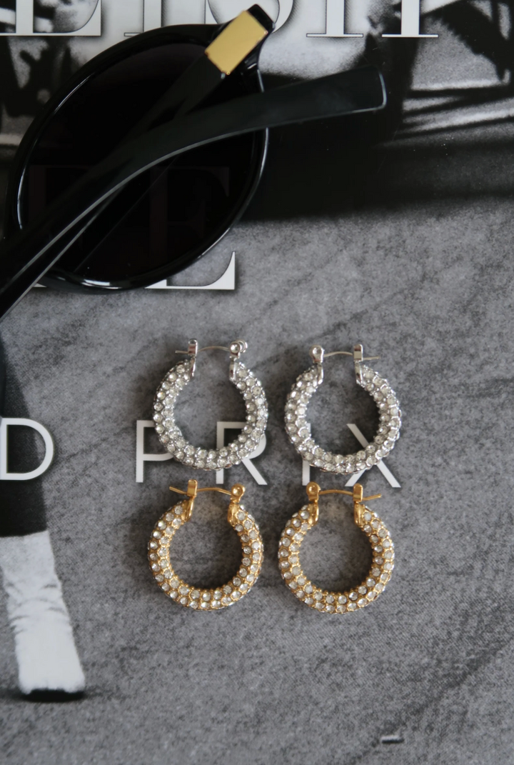 Medium Diamond Hoops