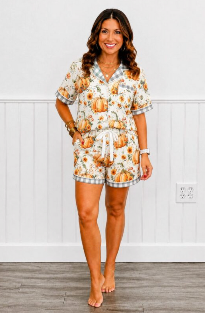 Shirley & Stone Pumpkin Plaid PJ - PREORDER