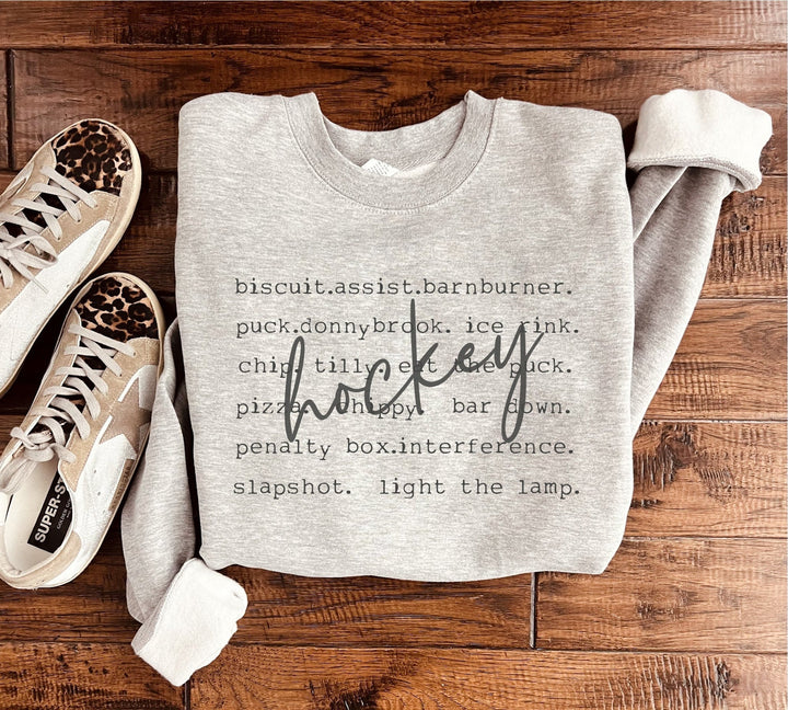 Hockey Words Sweatshirt in Two Colors