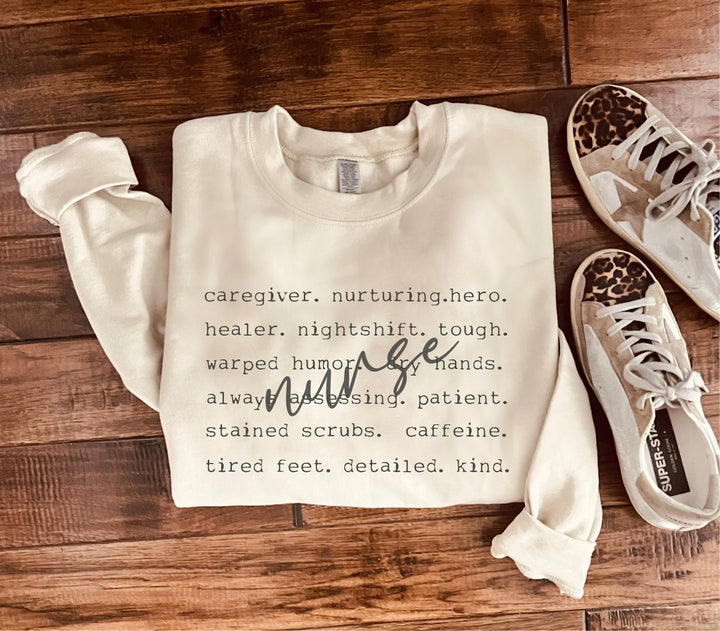 Nurse Words Sweatshirt in Three Colors