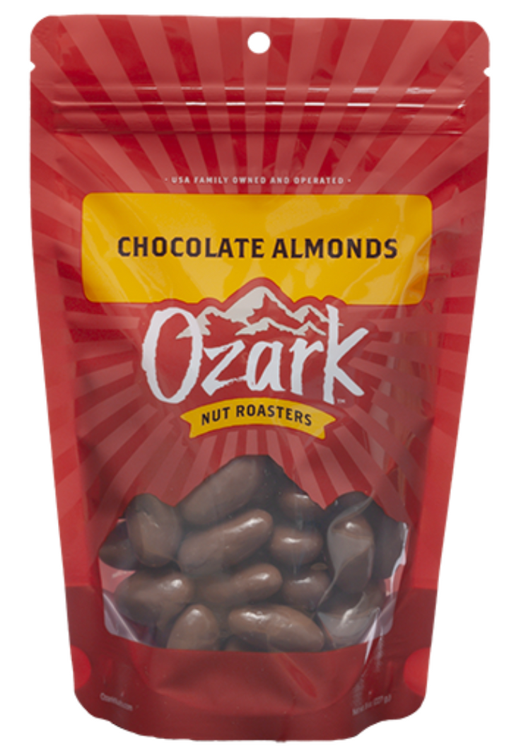 Ozark Nut Roasters Chocolate Almonds retail pouch