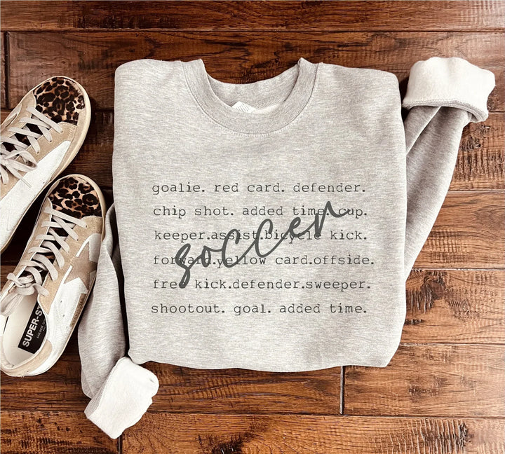 Soccer Words Sweatshirt in Two Colors