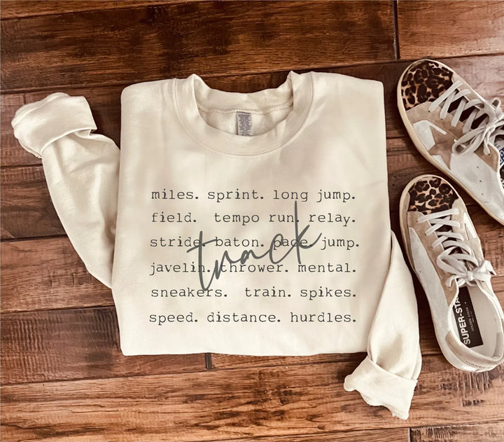 Track Words Sweatshirt in Two Colors