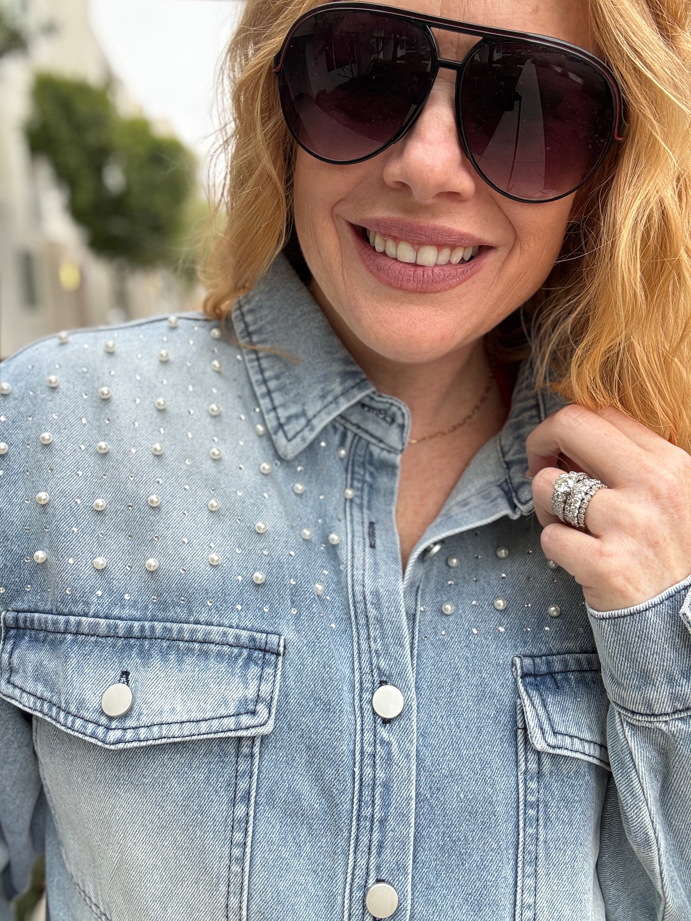 Leave a Little Sparkle Denim Jacket