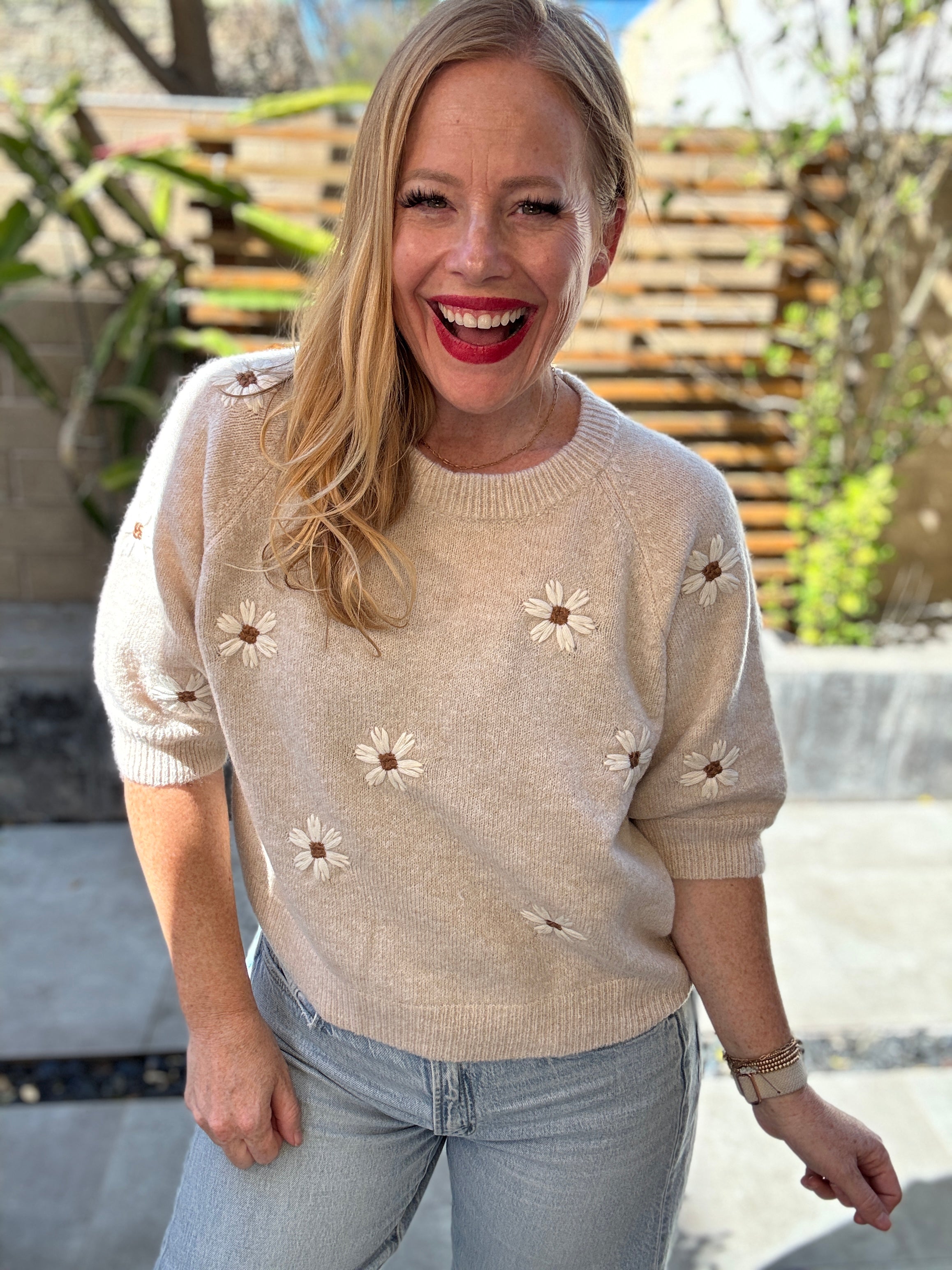 Petal Whispers Knit Sweater