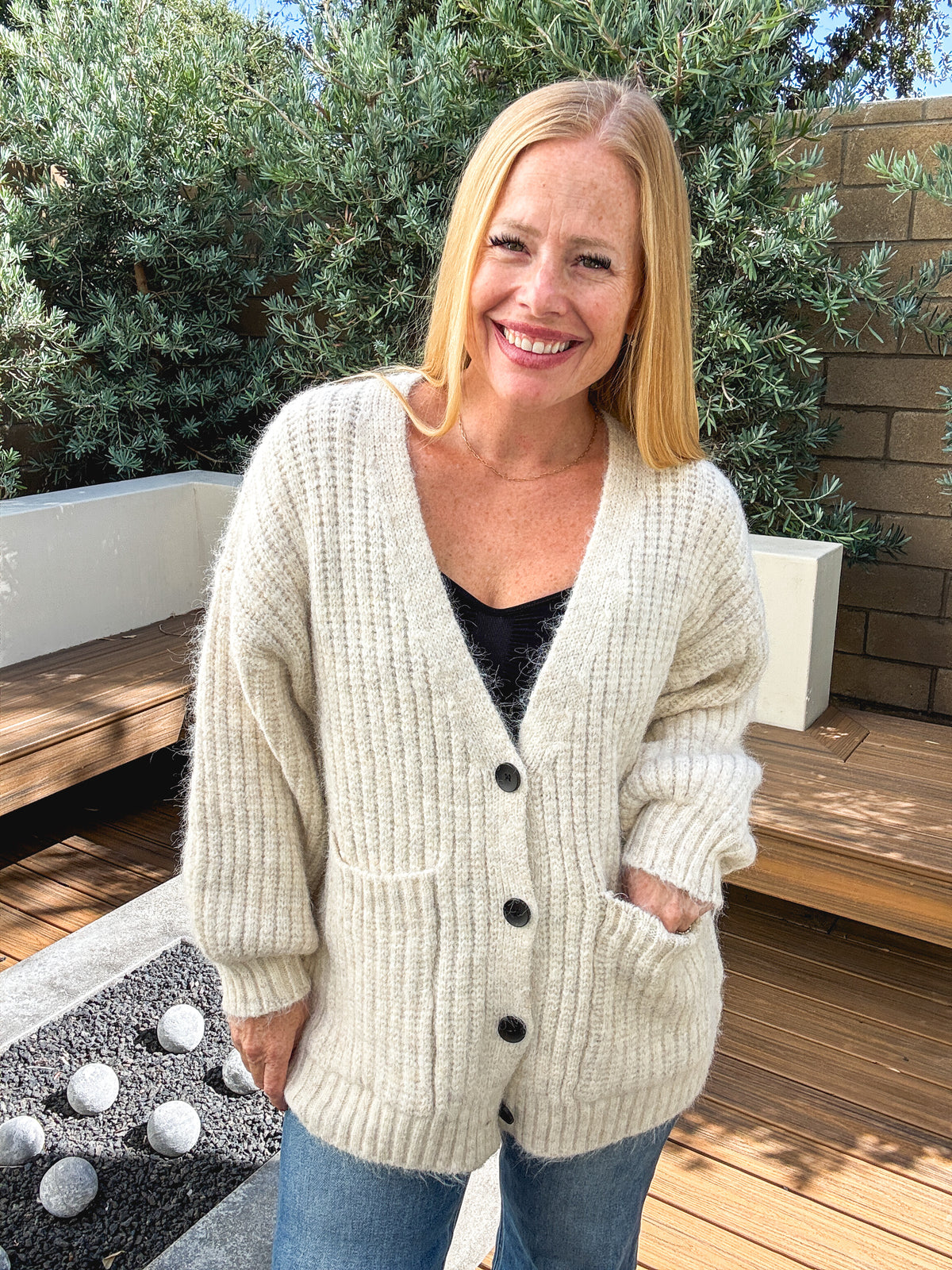 Oversized Ribbed Knit Cardigan