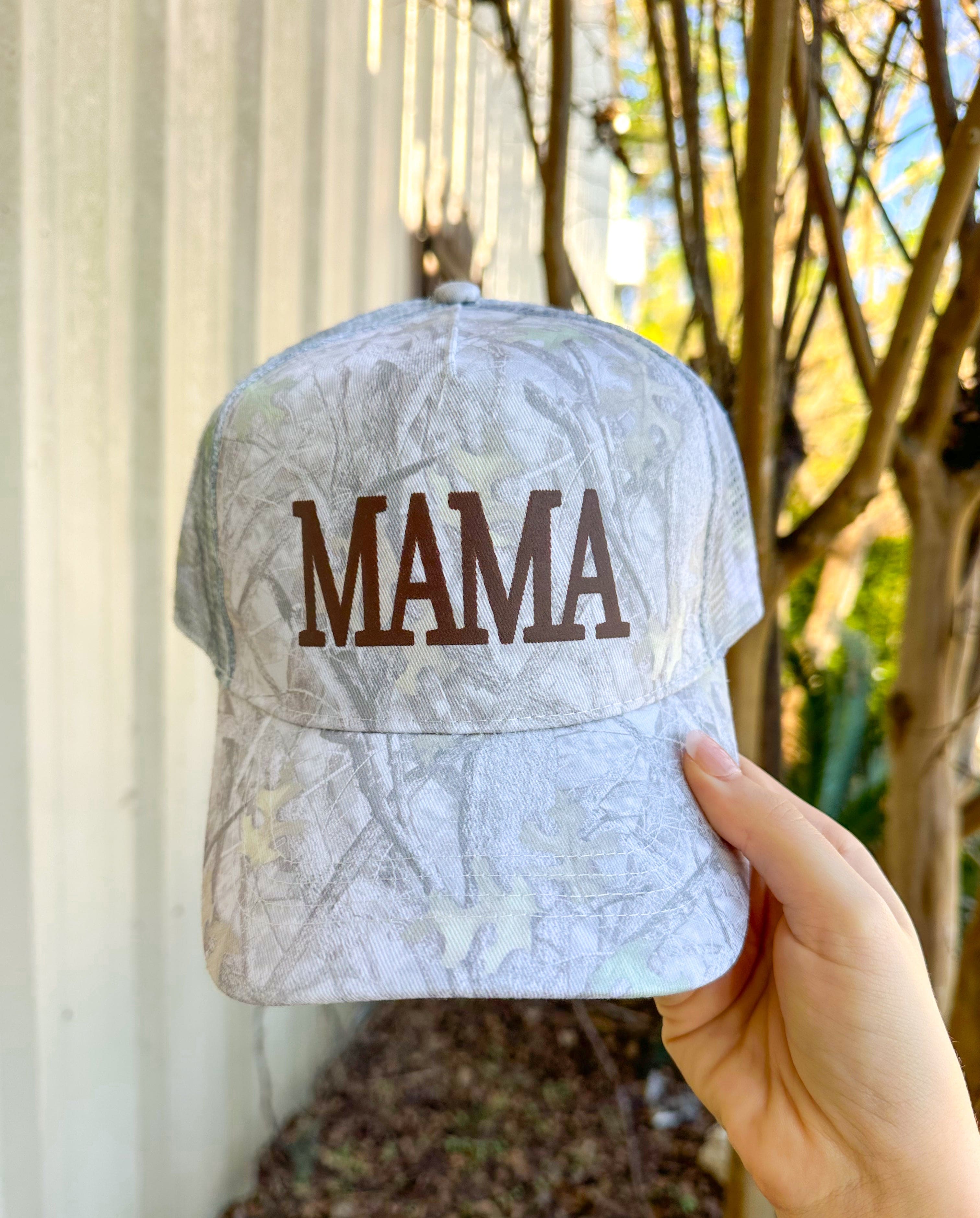 MAMA Washed Camo Canvas Trucker