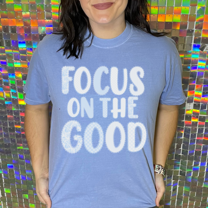 Focus On The Good Blue Graphic Tee D-1038