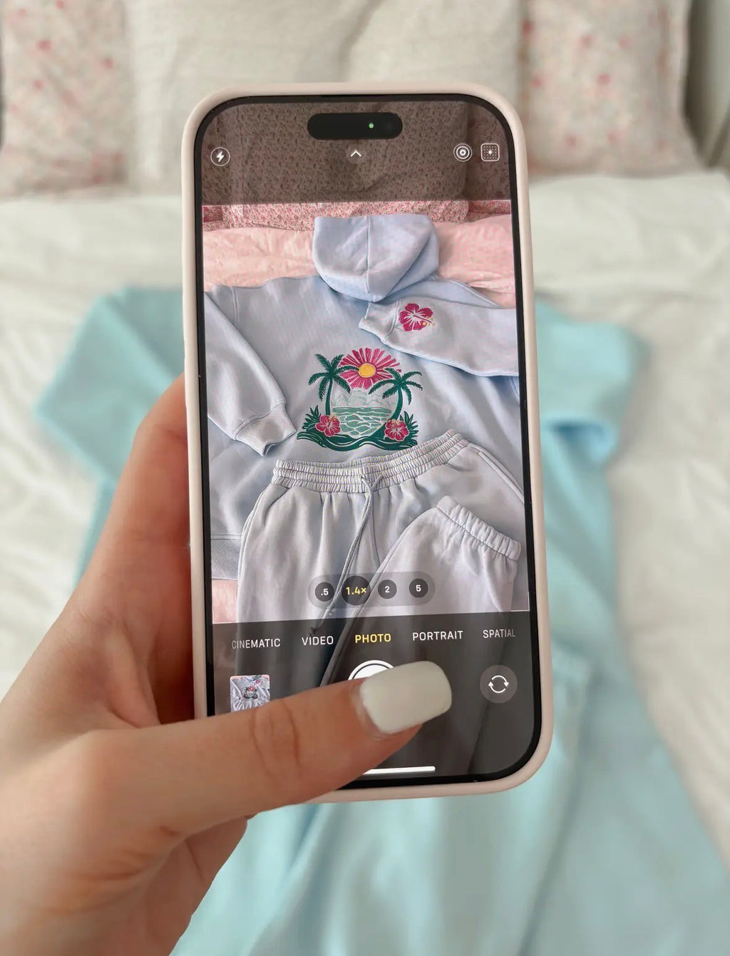 PREORDER: Icey Blue Hibiscus Flower Beach Babe Hoodie