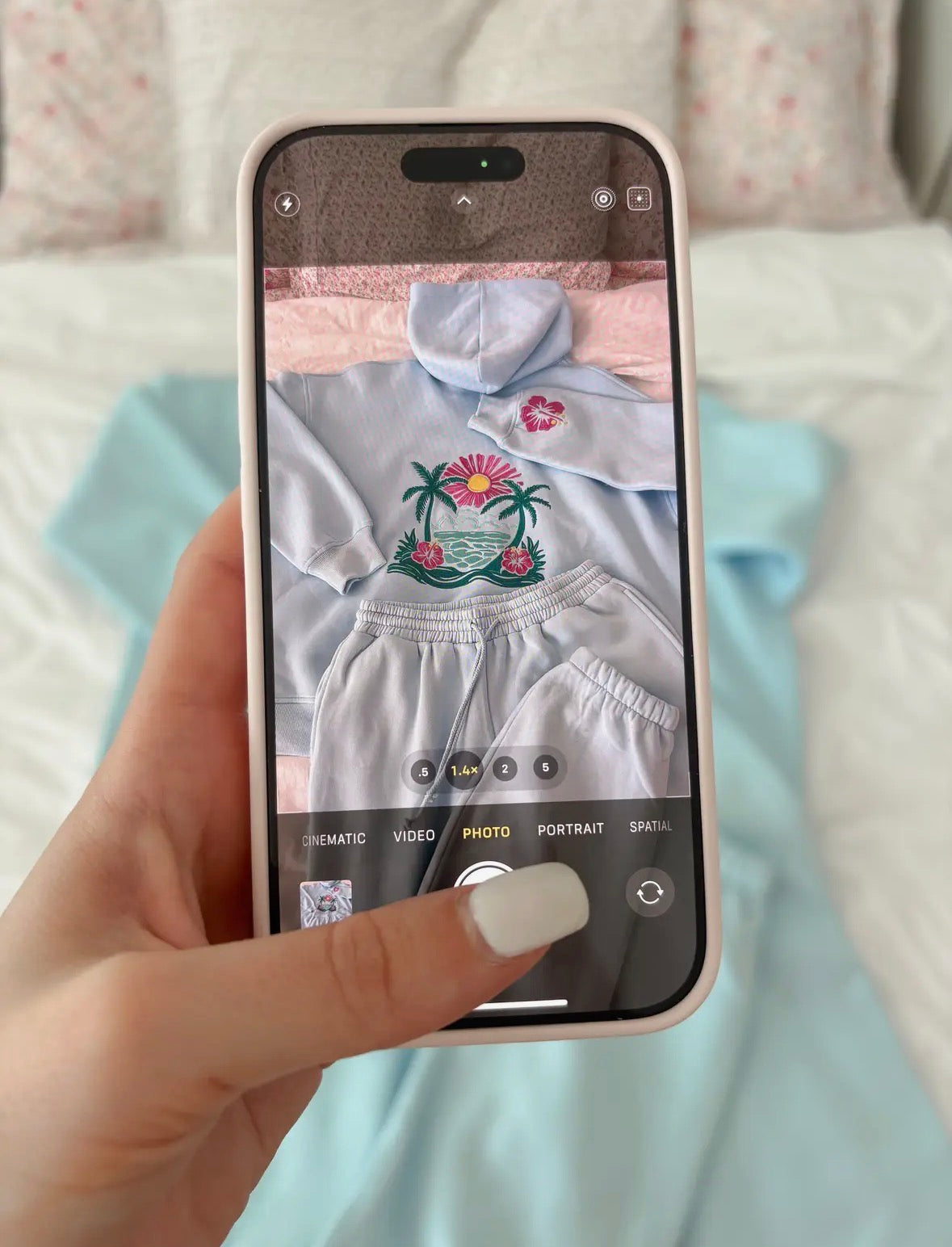 PREORDER: Icey Blue Hibiscus Flower Beach Babe Hoodie