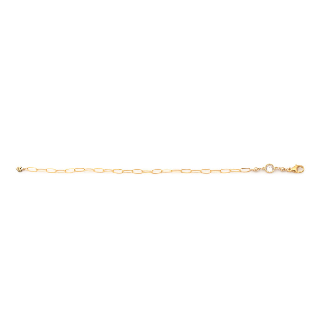 Gold Filled Cubic Zirconia Linked Chain Bracelet