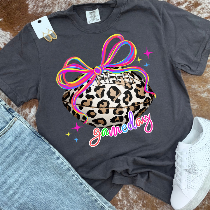 Neon Leopard Basketball Graphic Tee
