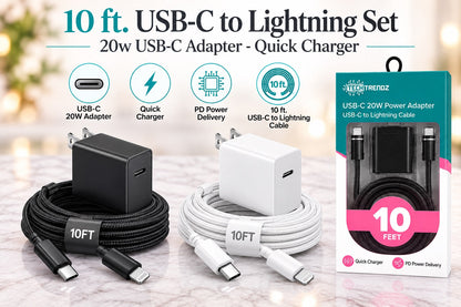 10ft. USBC to Lightning Fast Charging Set