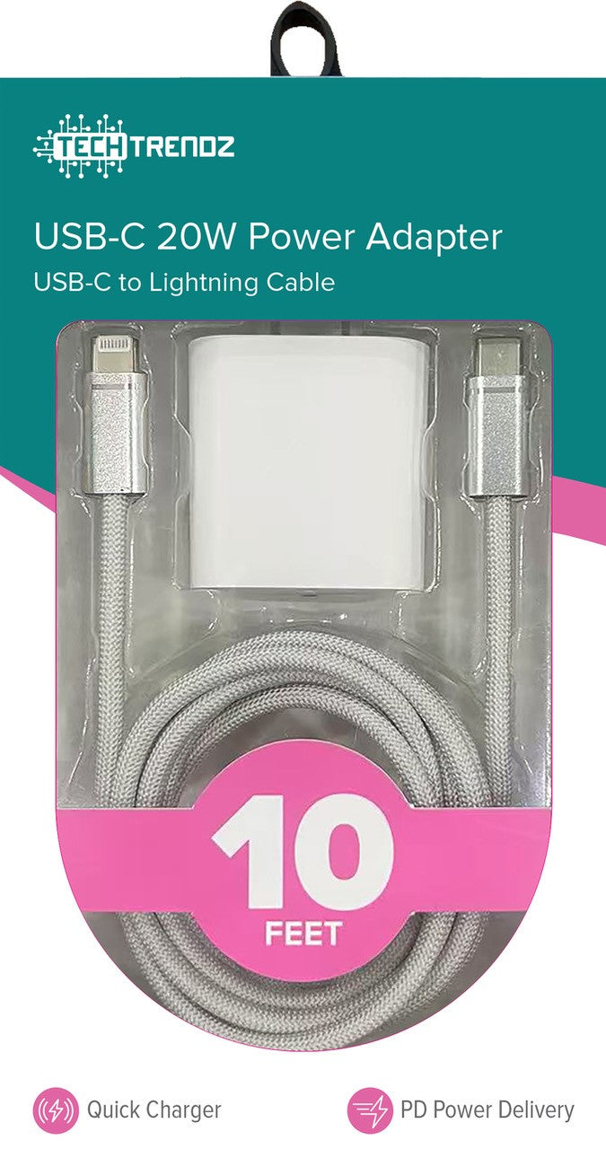 10ft. USBC to Lightning Fast Charging Set