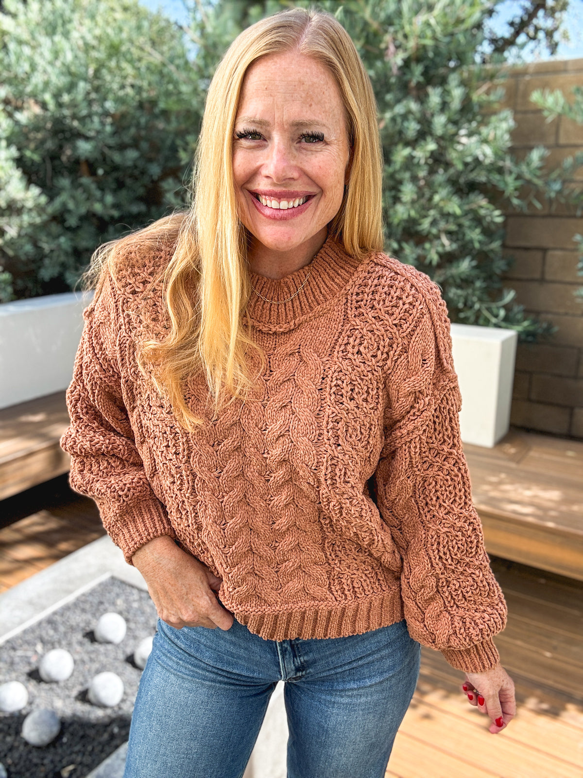 DOORBUSTER: Burnt Topaz Chenille Sweater by POL