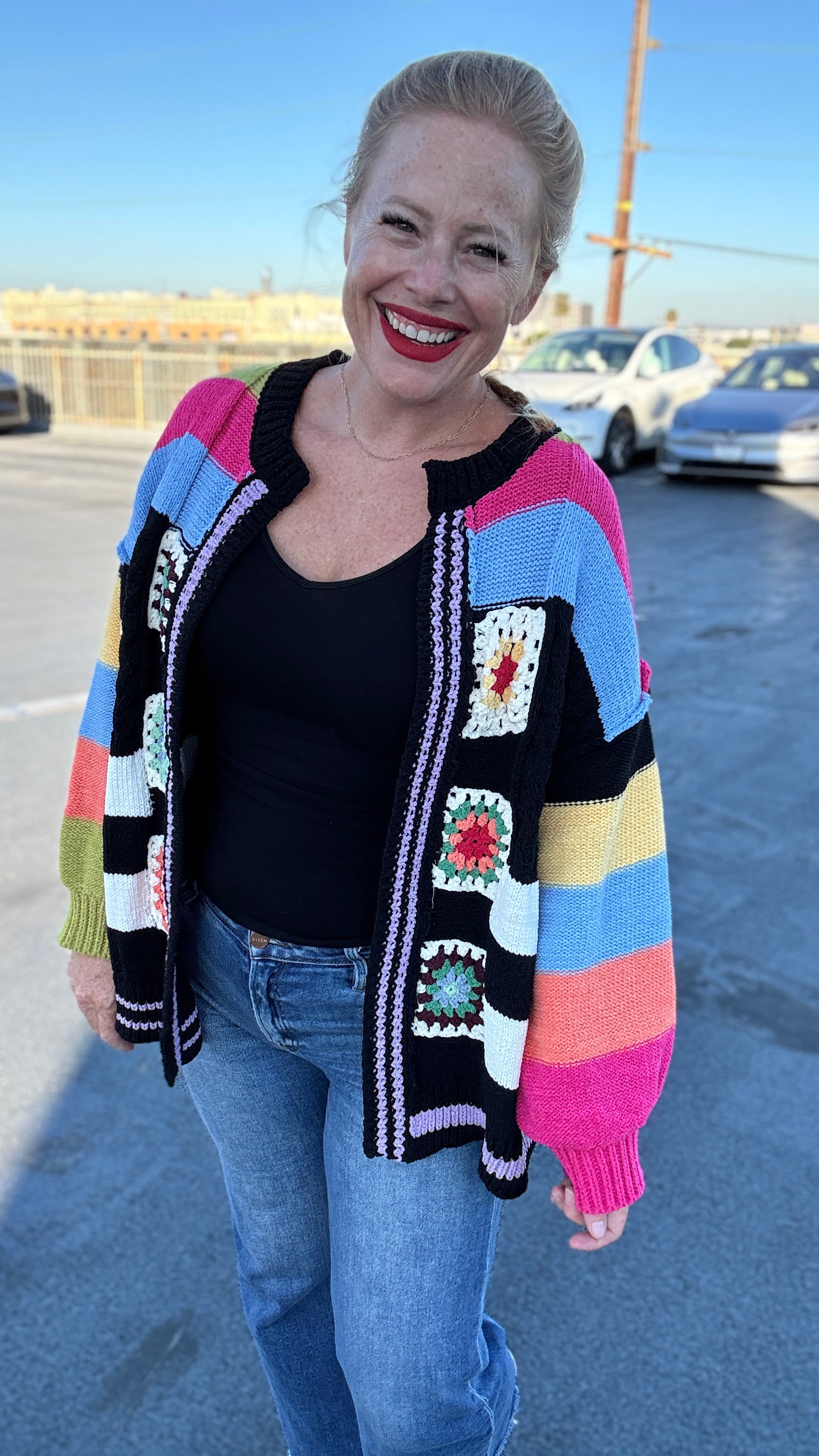 Granny Square Chenille Cardi by POL
