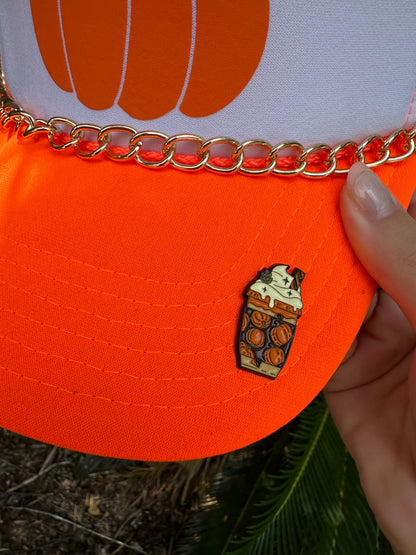 Lil Pumpkin White/Neon Orange Trucker Hat