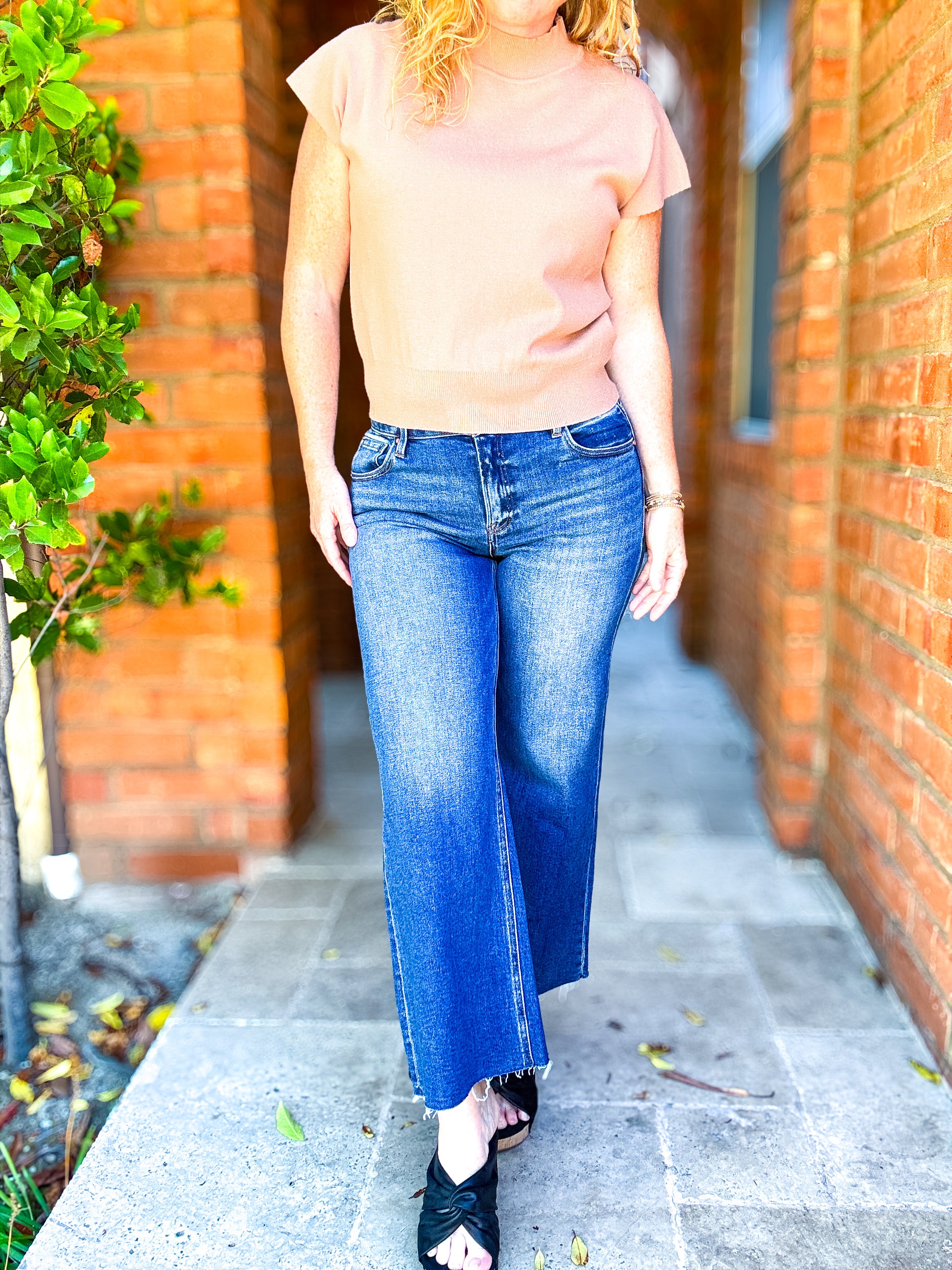 Tarra Mid Rise Crop by Risen