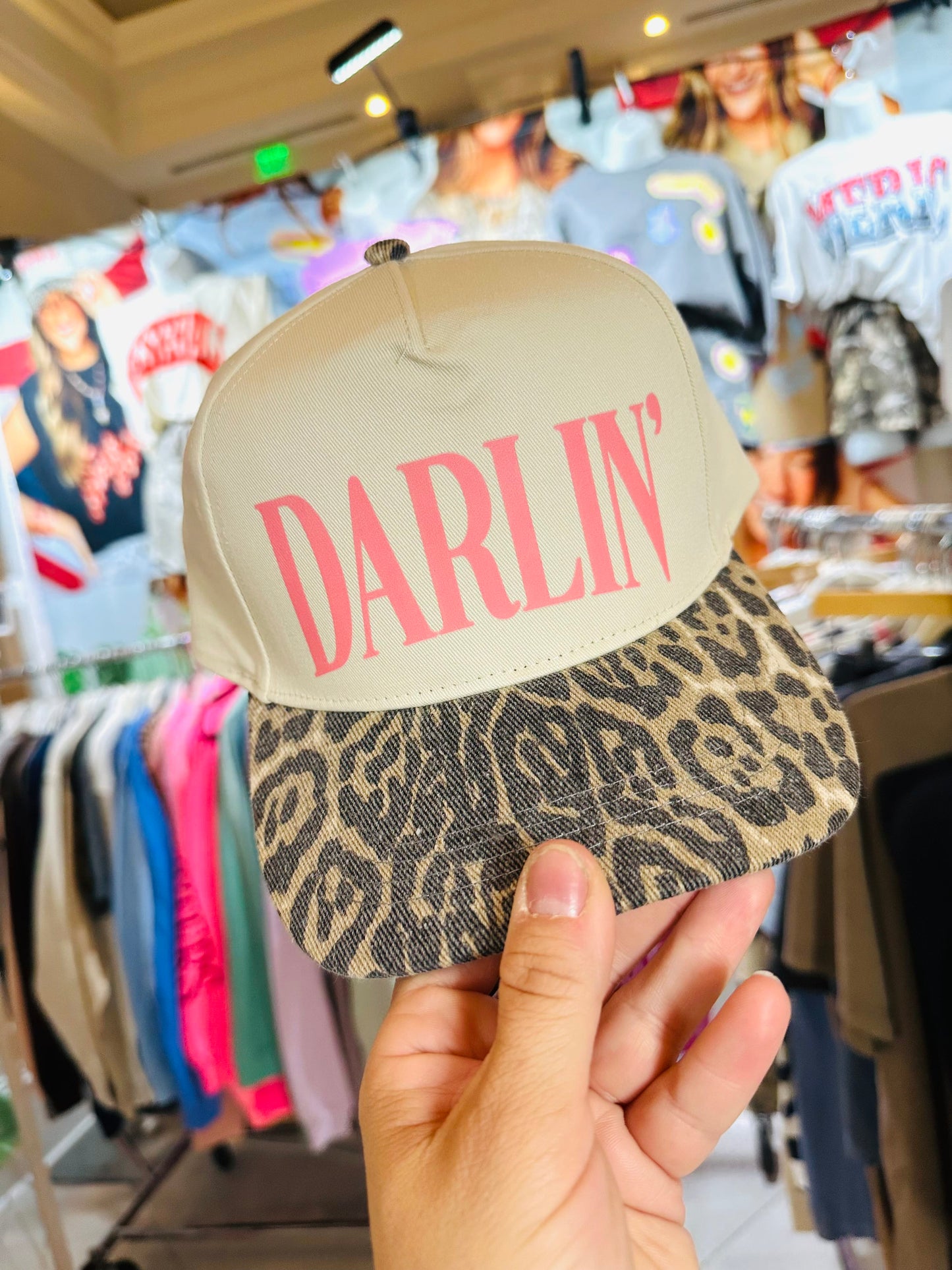 Darlin' Pink Washed Leopard Trucker Hat