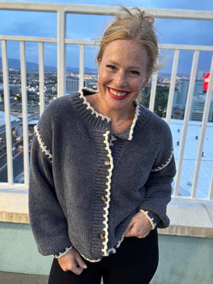 Chunky Thread Chenille Cardi
