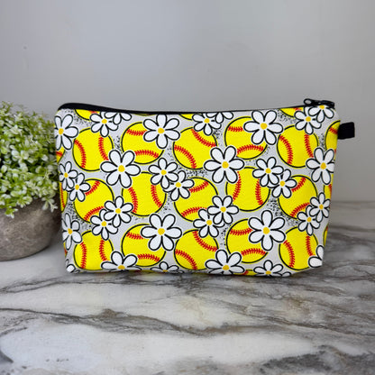 Pouch - Softball Daisy Floral