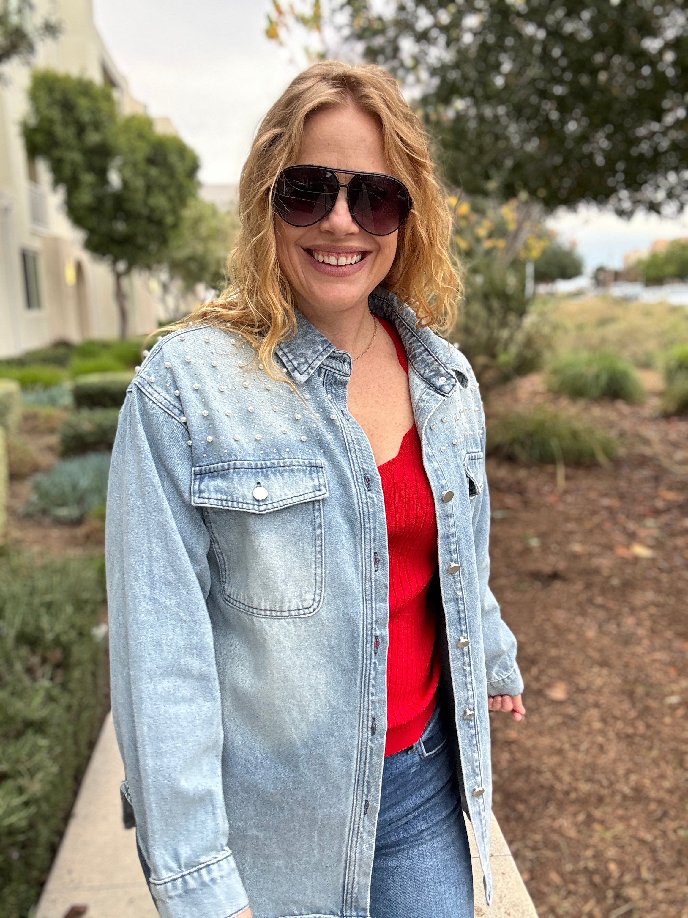 Leave a Little Sparkle Denim Jacket