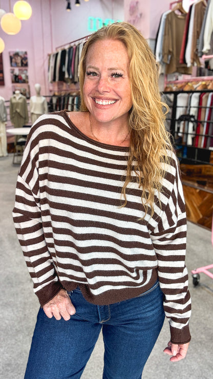Rootbeer Float Striped Sweater