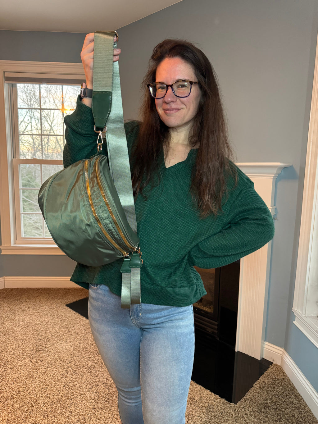The Roni Nylon Crossbody - Solid Olive