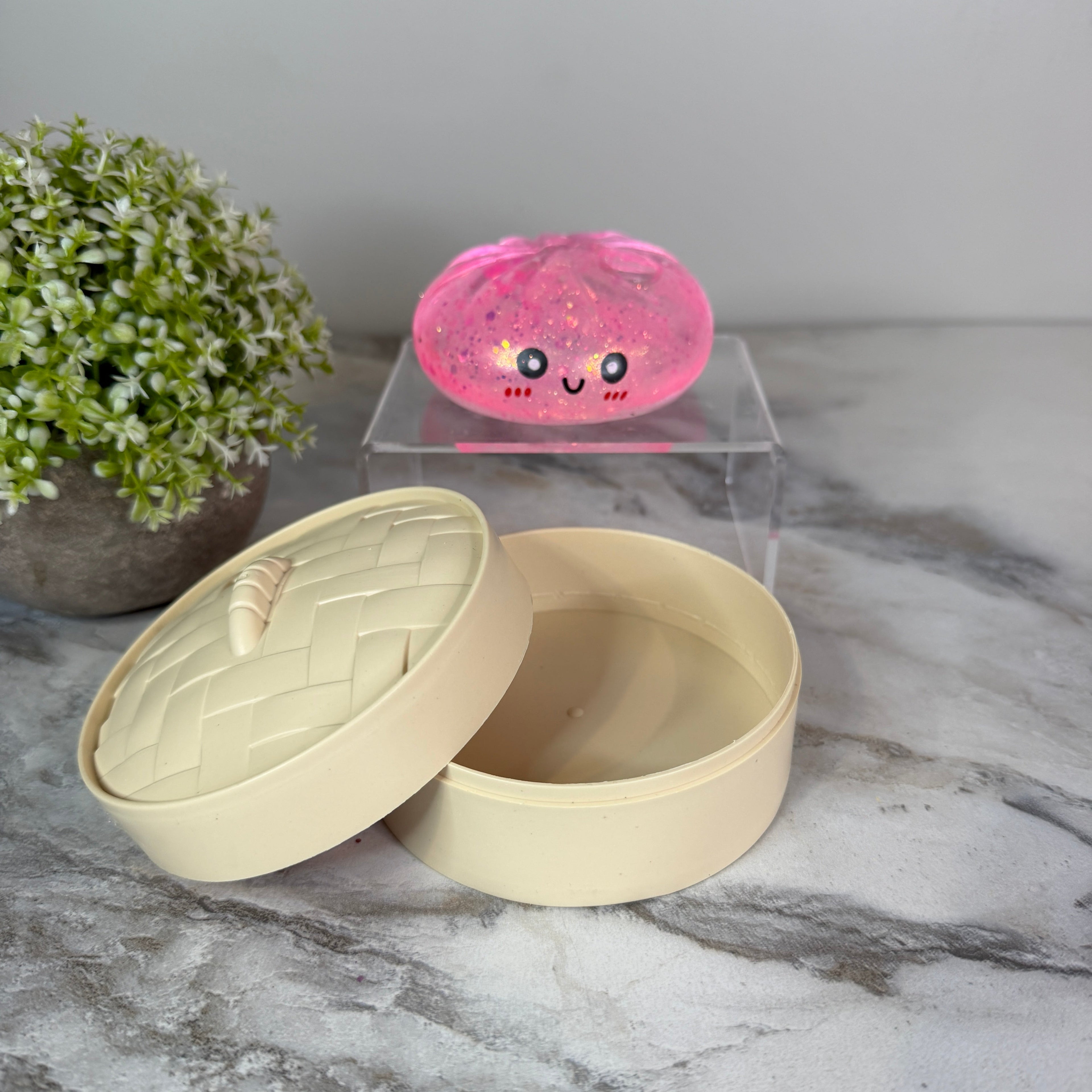 Squishy Toy - Viral Dumpling, Slow Rise Glitter #2 - Pink
