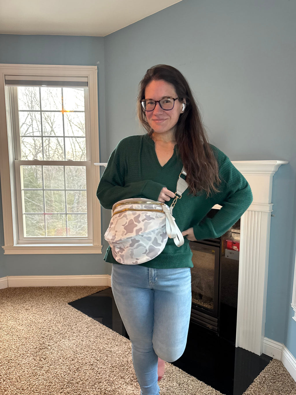 The Roni Nylon Crossbody - Camo Ice