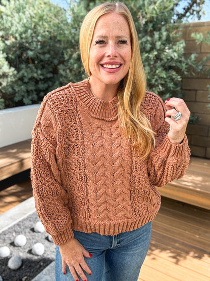 DOORBUSTER: Burnt Topaz Chenille Sweater by POL