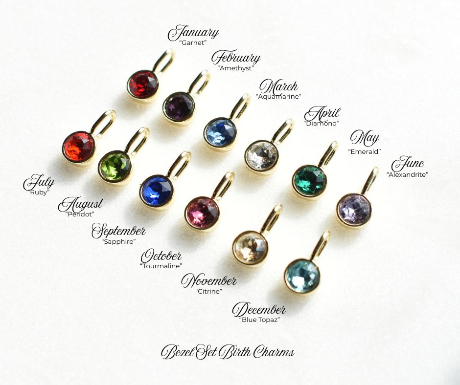 Bezel Set Birthstone Charms