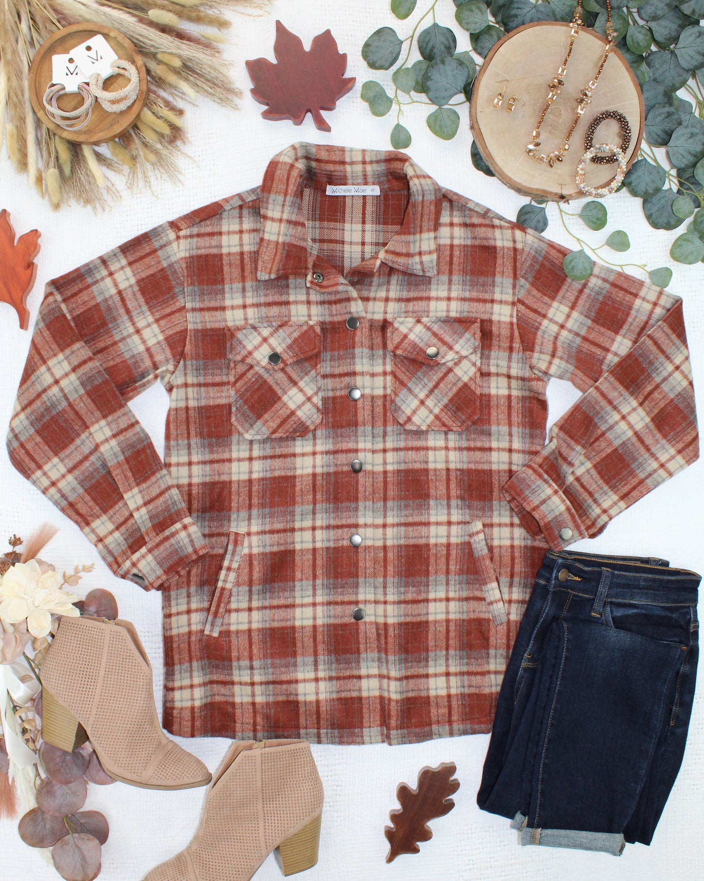 Norah Shacket - Brick Plaid