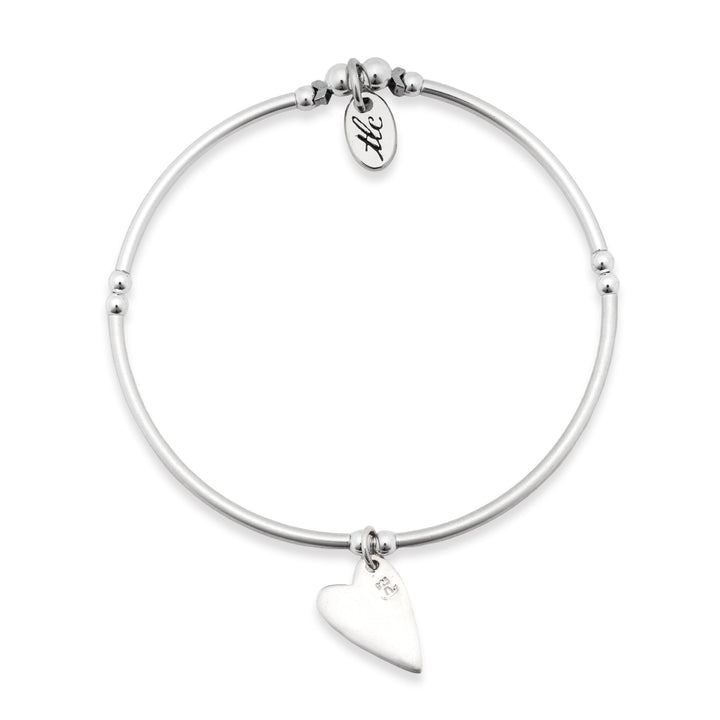Sweet Heart - Sterling Silver Charmed Stretch Bangle