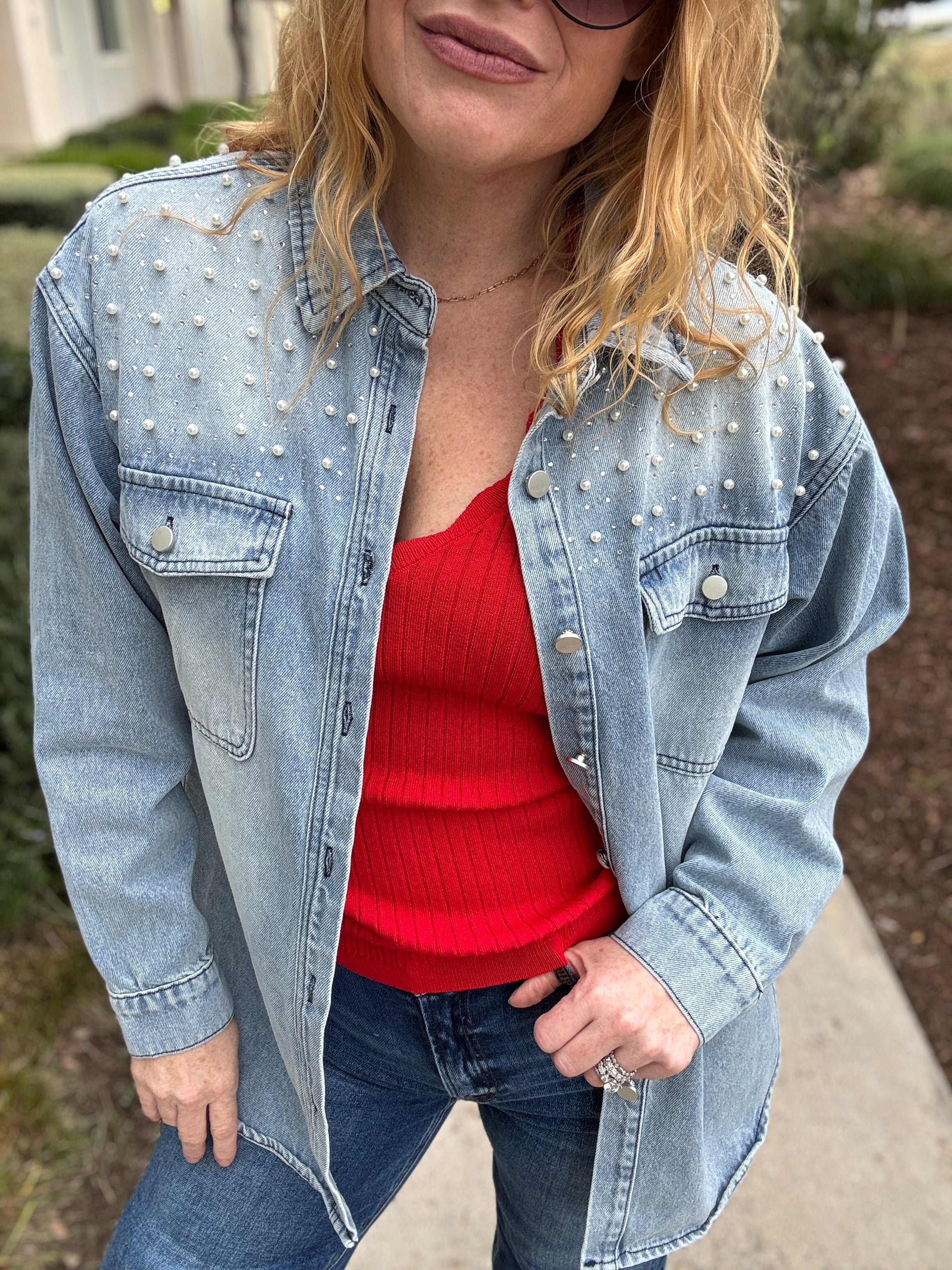 Leave a Little Sparkle Denim Jacket