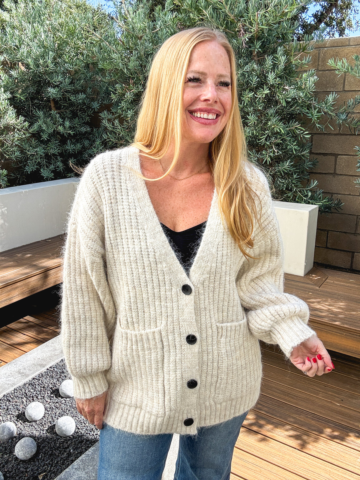 Oversized Ribbed Knit Cardigan